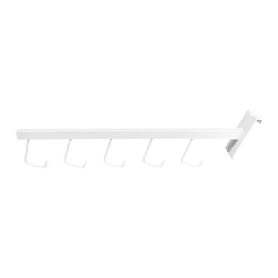 10 Pc WHITE Waterfall 5 J Hook Gridwall Hooks 17-1/2 Long Faceout Retail Display Wall Fixtures