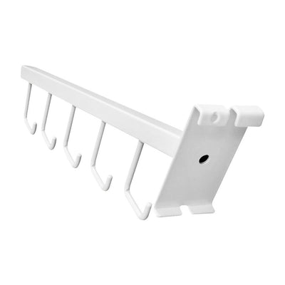 10 Pc WHITE Waterfall 5 J Hook Gridwall Hooks 17-1/2 Long Faceout Retail Display Wall Fixtures