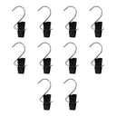 10 Pcs Laundry Hooks Clips Clothes Pin Plastic Retail Display-BLACK