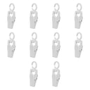 10 Pcs Swivel Laundry Hooks Clips Clothes Pin Plastic Retail Display - WHITE