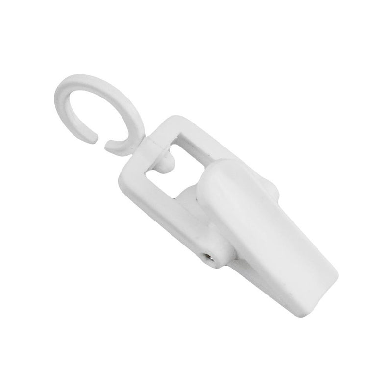 10 Pcs Swivel Laundry Hooks Clips Clothes Pin Plastic Retail Display - WHITE