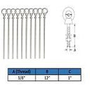 10 Pieces Stainless Steel 3/8" x 12" Turned Eye Bolt Rigging Ring Loop Lift Mount Fully Threaded 1050 Lb Cap