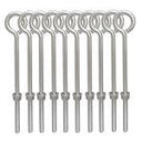 10 Pieces Stainless Steel Forge Style 5/16" x 8" Turned Eye Bolt Rigging Ring Loop Lift Mount 90 Lb Cap