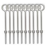 10 Pieces Stainless Steel Forge Style 5/16" x 8" Turned Eye Bolt Rigging Ring Loop Lift Mount 90 Lb Cap
