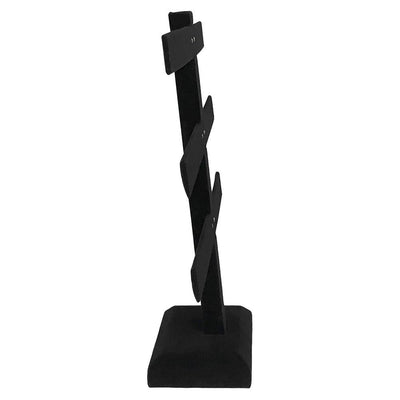 10 x 9 Black Velvet 3 Bars Earring Display Stand Showcase Box Collector Jewelry Case