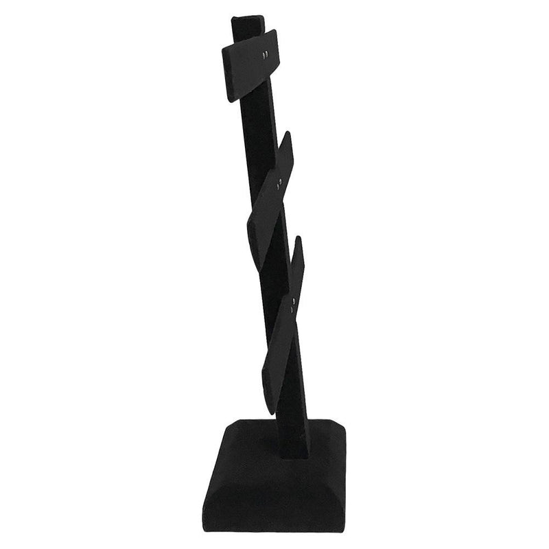 10 x 9 Black Velvet 3 Bars Earring Display Stand Showcase Box Collector Jewelry Case