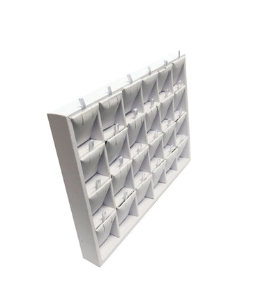 10'' 2 PC 24 Pairs White Faux Leather Earring Display Tray Pendant Jewelry Box