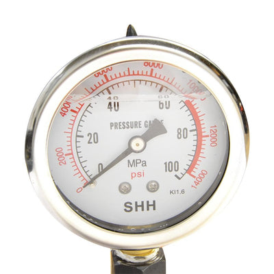 10,000 PSI Pneumatic Hydraulic Hand Pump MH3  Pressure Gauge 72" Hose & Coupler