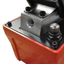  Pneumatic hydraulic pump kit with high-pressure hose, air line, and quick coupler.