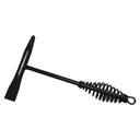 Straight shaft welding chipping hammer with pointed tip and flat chisel edge.
