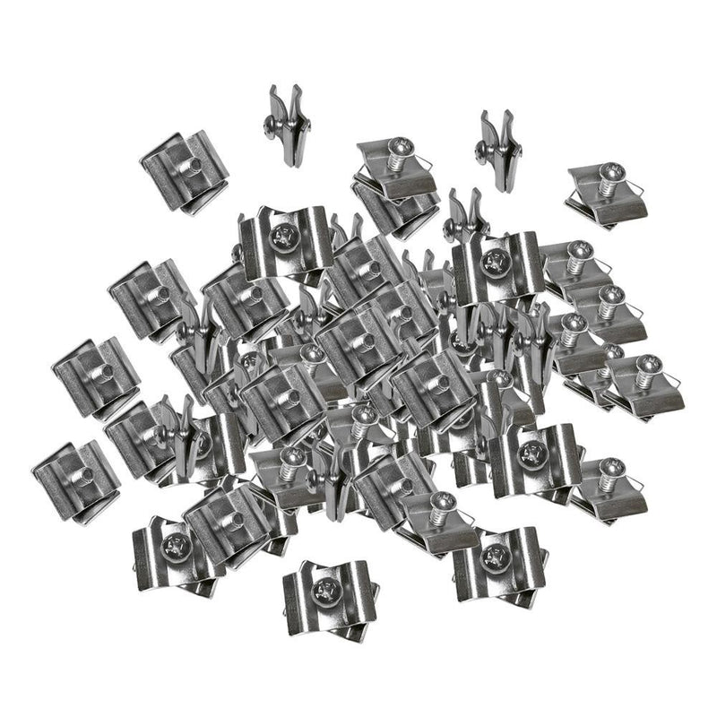 100 Pc Chrome Wire Grid Connector Clamp Joiner Gridwall Panel Wire Cube Storage Clipping Snap On