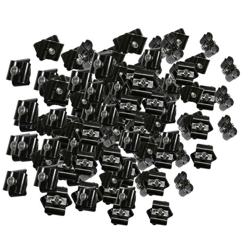 100 Pc Gloss Black Wire Grid Connector Clamp Joiner Gridwall Panel Wire Cube Storage Clipping Snap On