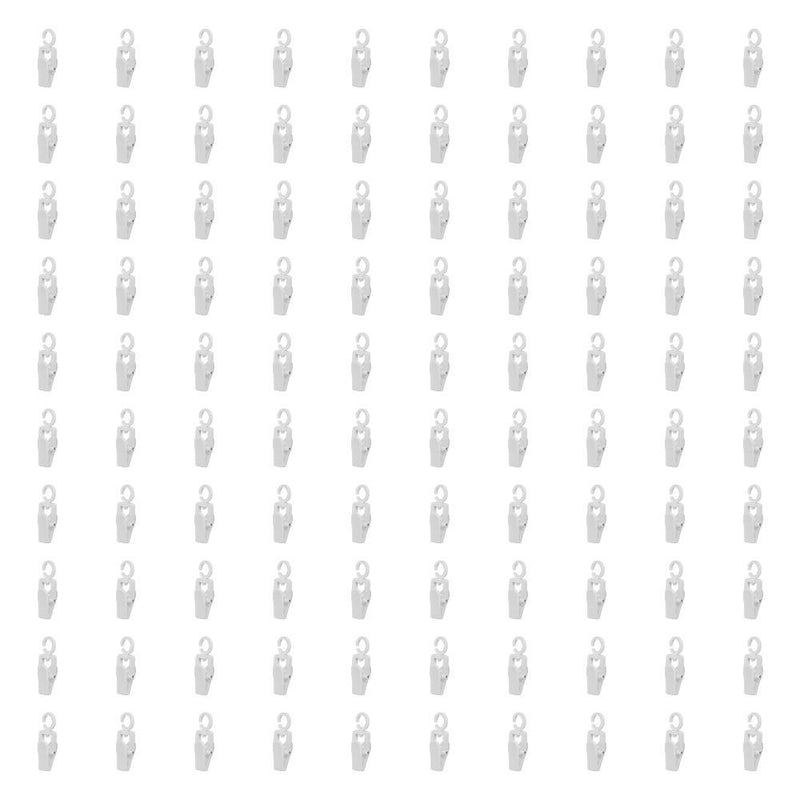 100 Pcs Laundry Hooks Clips Clothes Pin Plastic Retail Display-WHITE