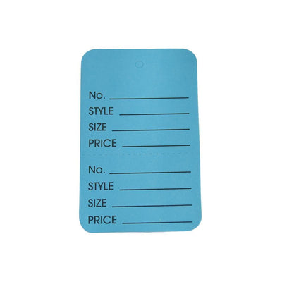 1000 Pcs Large Blue Merchandise Coupon Price Tag Clothing Perforated 1-3/4"x 2-7/8"