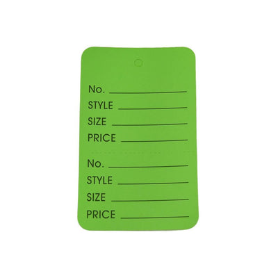 1000 Pcs Large Green Merchandise Coupon Price Tag Clothing Perforated 1-3/4"x 2-7/8"