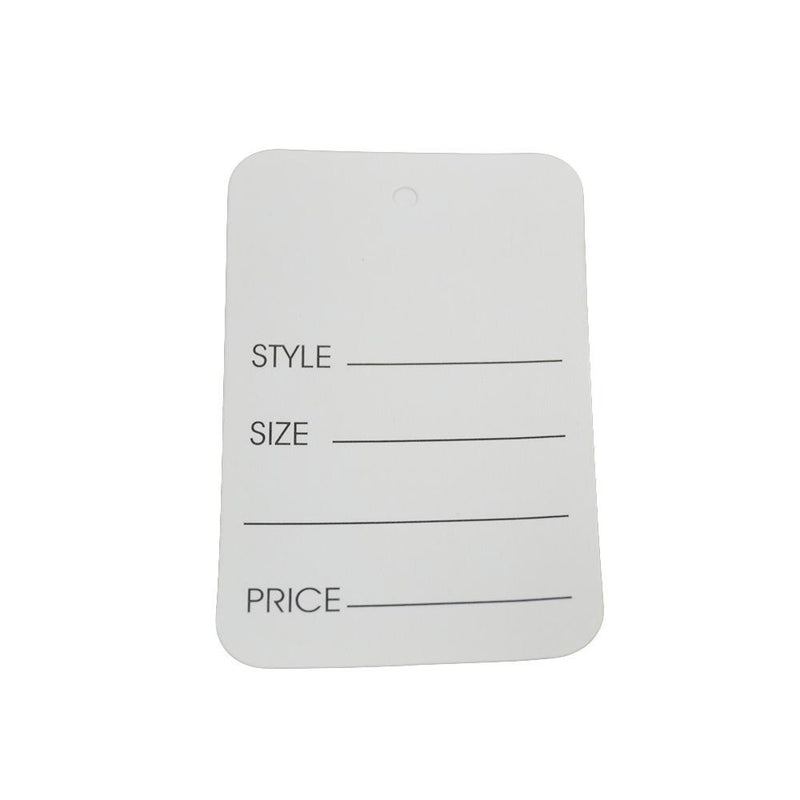 1000 Pcs Large White Merchandise Price Tags Clothing Perforated 1-3/4 x 2-7/8