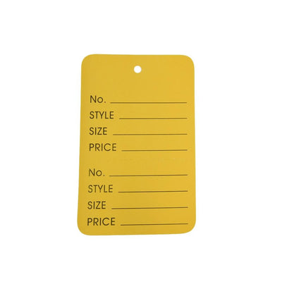 1000 Pcs Large Yellow Merchandise Coupon Price Tag Clothing Perforated 1-3/4"x 2-7/8"