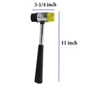 11'' Rubber Mallet Double Face Soft Hammer Tubular Steel Nonslip Handle