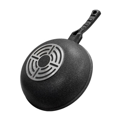 11''W Non-Stick Marble Wok Cooking Frying Gas Stove Burner Cookware Pan