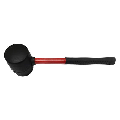 11-1/2'' Long Double-Faced Solid Rubber Head Mallet Hammer 16 Oz Non-Slip Fiberglass Handle