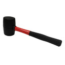 11-1/2'' Long Double-Faced Solid Rubber Head Mallet Hammer 16 Oz Non-Slip Fiberglass Handle