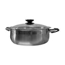 12 Quart High Quality Stainless Steel Low Pot With Lid Capsule Base Cookware