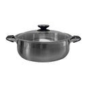 12 Quart High Quality Stainless Steel Low Pot With Lid Capsule Base Cookware