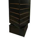 Black 12” x 12” x 54” Revolving Slatwall Floor Display, Rotating 4-Sided Retail Merchandiser Stand Fixture for Store, Boutique & Trade Show