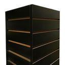 Black 12” x 12” x 54” Revolving Slatwall Floor Display, Rotating 4-Sided Retail Merchandiser Stand Fixture for Store, Boutique & Trade Show