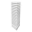 White 12” x 12” x 54” Revolving Slatwall Floor Display, Rotating 4-Sided Retail Merchandiser Stand Fixture for Store, Boutique & Trade Show