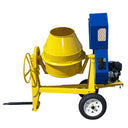 13HP Towable 9 Cubic Ft Cement Mixer, Gas Powered Concrete Mixer with 12V Electric Starter, Heavy-Duty Construction Equipment