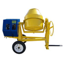 13HP Towable 9 Cubic Ft Cement Mixer, Gas Powered Concrete Mixer with 12V Electric Starter, Heavy-Duty Construction Equipment