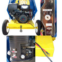 13HP Towable 9 Cubic Ft Cement Mixer, Gas Powered Concrete Mixer with 12V Electric Starter, Heavy-Duty Construction Equipment