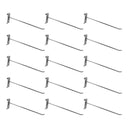 15 PC 12" Chrome Long Grid Wall Metal Hooks Display For Use W/ Gridwall Panels