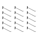 15 PC 12" Gloss Black Long Grid Wall Metal Hooks Display For Use W/ Gridwall Panels