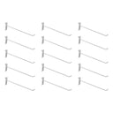 15 PC 12" Gloss White Long Grid Wall Metal Hooks Display For Use W/ Gridwall Panels