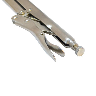 15" Locking Pliers Bent Jaw 45 Degree Extra Long for Gripping Clamping Twisting