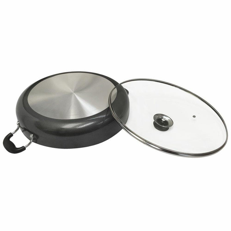 15.5"L x 10"W Aluminum Non Stick Coating Low Pot, 4 Quarts Stock Pot Wok Style