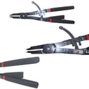 circlip snap ring pliers set with interchangeable tips for internal and external ring work