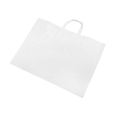 16 x 6 x 12  White Recycled Paper Vogue Shopping Bag - 10 Pc