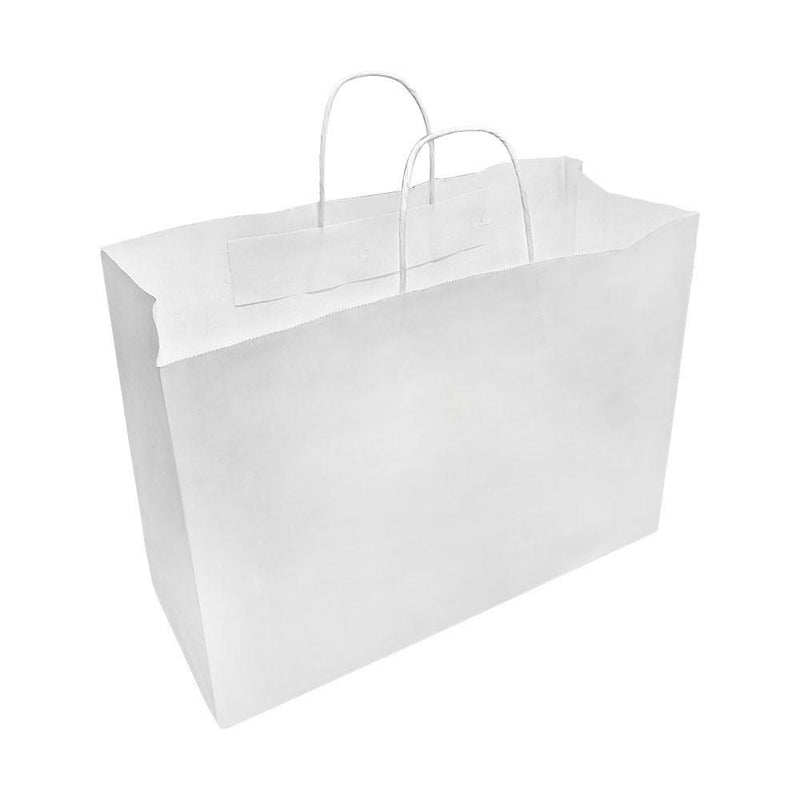 16 x 6 x 12  White Recycled Paper Vogue Shopping Bag - 10 Pc