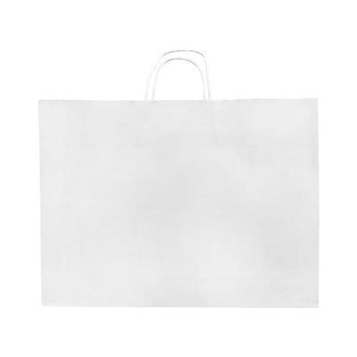 16 x 6 x 12  White Recycled Paper Vogue Shopping Bag - 2 Pc