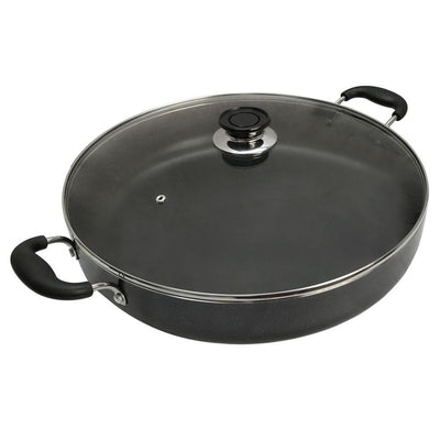 16'' Deep Cooking Pot Pan Aluminum Low Pot Non Stick Coating 10-1/2 QT Wide Wok