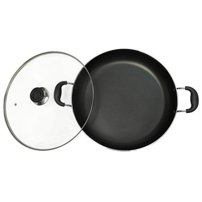16'' Deep Cooking Pot Pan Aluminum Low Pot Non Stick Coating 10-1/2 QT Wide Wok