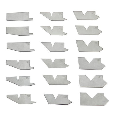 18 Piece Angle Gage Set 5 - 90 Degree Pouge Case included