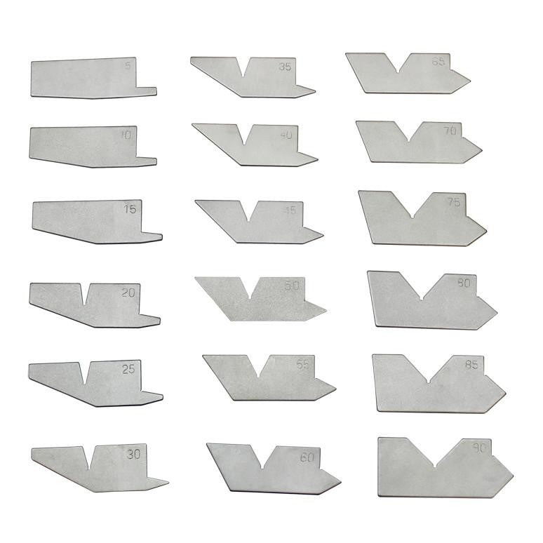 18 Piece Angle Gage Set 5 - 90 Degree Pouge Case included