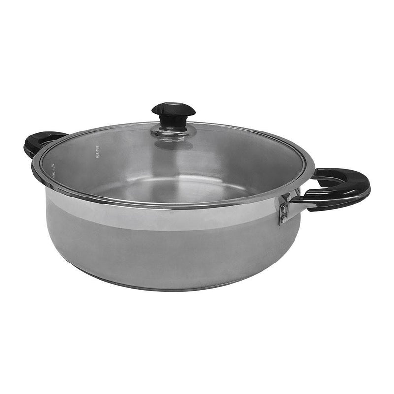 18 Quart High Quality Stainless Steel Low Pot With Lid Capsule Base Cookware