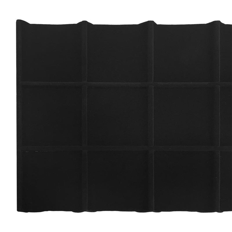 18 Square Black Velvet Jewelry Compartment Tray Storage Organizer Drawer Inserts Flat Box