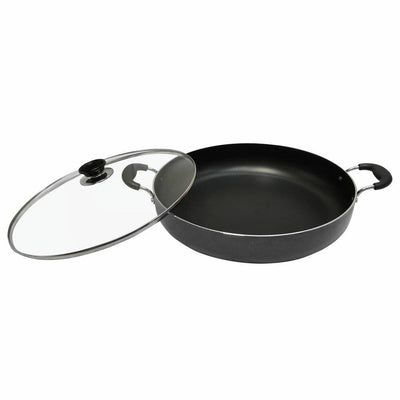 19-1/2''L x 14''W Aluminum Low Pot Cookware Deep Cooking Non Stick Coating Wide Wok Style