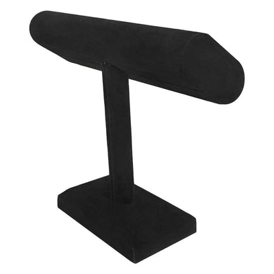 2 Oval T Bar Jewelry Display Bracelet Holder 7-1/2''L x 6-1/2''H Black Velvet Retail Fixture